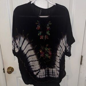 Sacred Threads Black and White Embroidered Tunic